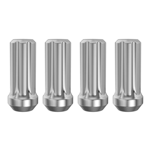 Image of MIKKUPPA M14x1.5 Lug Nuts, Chrome 4PCS 2 inch Length 7 Spline Tire Nut | 19mm Hex, Replacement for Chevy Silverado 1500 Suburban Traverse, Ford F150, GMC Yukon Sierra 1500 Aftermarket Wheels