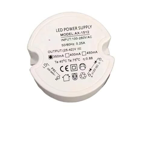 Round LED Constant Current Drive Power Supply Spotlight Transformer Ballast 12W24W18W(15W/25-42V/350mA)