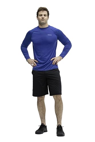 KISTA 2 Pack Men's Long Sleeve Quick Dry Shirts UPF 50+ Garage Garden Fishing Running Lightweight Homewear2