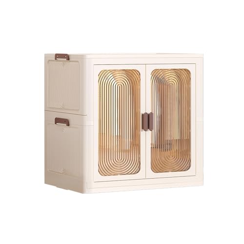 Armario Portátil para Ropa Bajo con Barra para Colgar Ropa Roupeiros para Quarto con Puertas Gran Capacidad para Dormitorios y Apartamentos(57 * 32 * 61cm)