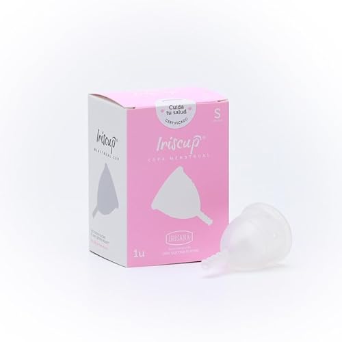 Irisana - Copa Menstrual - Talla S - Transparente - 8,5 x 4,5 x 9,5 cm - De 100% Silicona Quirúrgica - Compatible con DIU - Ecológica - Modelo Iriscup