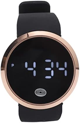 Fabater LED Watch Touch Screen, Adjustable Rainproof Digital Watch for Men Women, Stylish Couple for Leisure Sports Business Parties - Easy Operation, Comfort Fit (Gold Shell Black Belt) — view 5