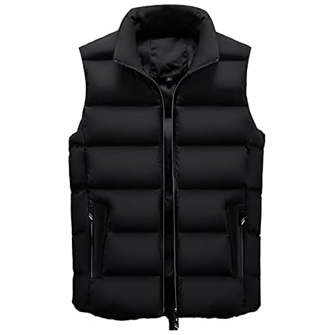 Generic Steppweste Herren Gefütterte Weste Slim Fit Warme Weste Softshellweste Winter Daunenweste Outdoor Lässiges Baumwolleweste Cover