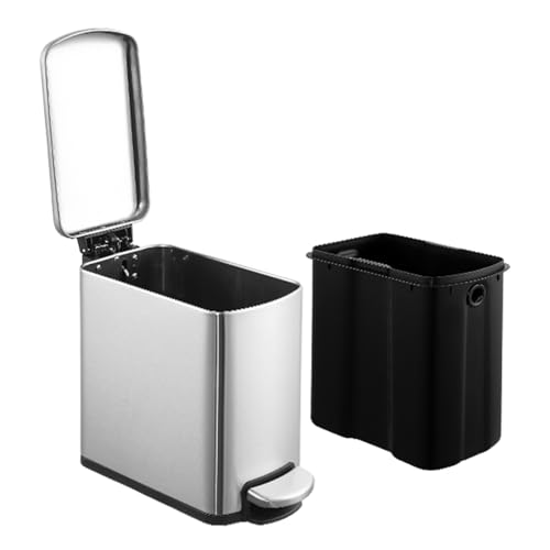 Poubelle de salle de bain étroite en inox pour chambre et petits coins