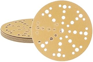sourcing map 10pcs Sanding Discs 6-Inch 40 Grits Aluminum Oxide Abrasive Hook and Loop Sandpapers 49-Hole Professional Sander Pad