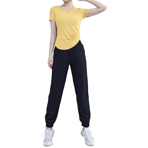 Ensemble deux pièces noir pour pilates et vêtements décontractés XXL