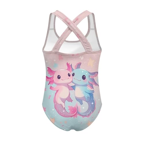 Image of Xpyiqun Swimsuit for Girls One Piece Bathing Suits Size 5-14 Sleeveless Swimwear Cross Shoulder Strap Swimming Wear