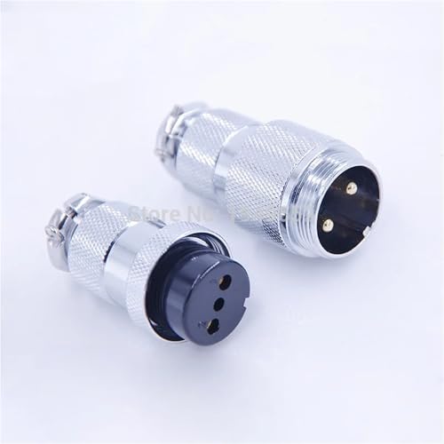 Conector circular GX25D de 25 mm con estructura metálica y pines de alta precisión