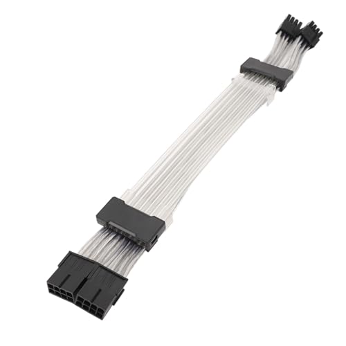 POENVFPO Dostosowywany Zestaw Przedłużaczowy GPU ARGB Power Extree z Podwójnym źródłem Oświetlenia LED dla Konstrukcji o Dużej Mocy Czarne 30 Cm 2x8pin do 2x8pin dla Miłośników RVB
