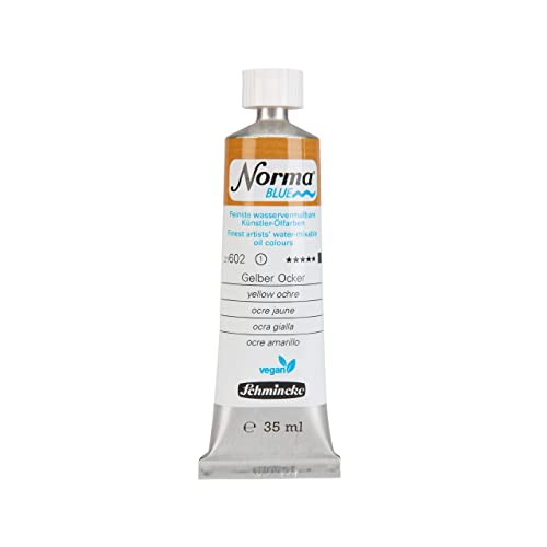 Schmincke - NORMA® Blue, 21602009, feinste wasservermalbare Künstler-Ölfarben, höchstpigmentiert, lichtecht, vegan, Gelber Ocker - 35 ml Schmincke - NORMA® Blue, 21602009, feinste wasservermalbare Künstler-Ölfarben, höchstpigmentiert, lichtecht, vegan, Gelber Ocker - 35 ml