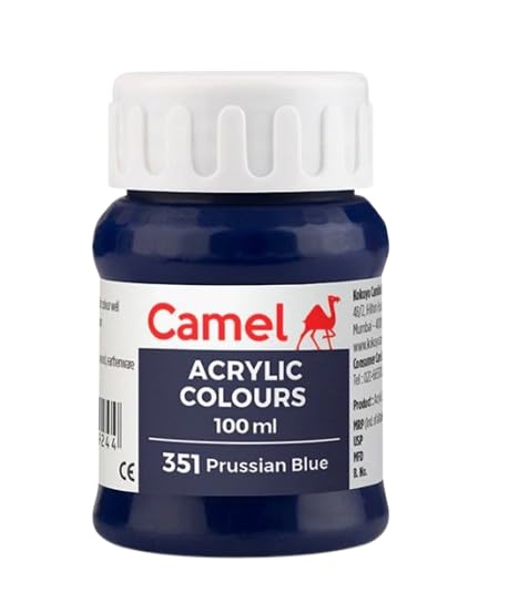 Image of Acrylic Colour 100ML - Versatile, Permanent, and Skin-Friendly Paint for Multiple Surfaces | (Prussian Blue 351)
