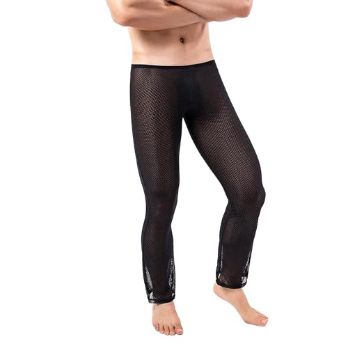 Men See Through Mesh Pajama Pants Stretchy Nightwear Sleep Bottoms Lounge Pants4