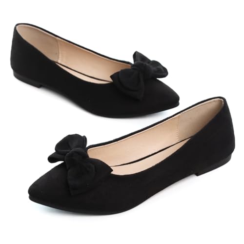 Image of TN TANGNEST Women Fashion Bowknot Flats Comfort Pointed Toe Dress Shoes