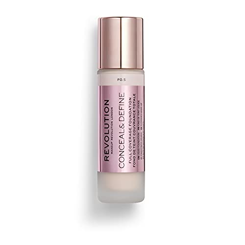 Makeup Revolution, Base de maquillaje Conceal & Define, F0.5, 23ml