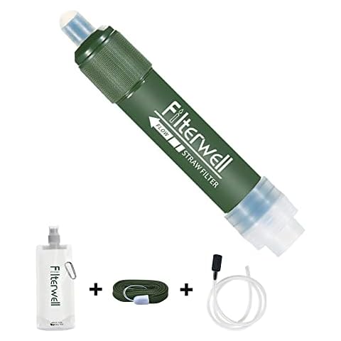 Persönliche Outdoor Wasserfilter, 3000L Aktivkohle Wasserfilter Stroh Cover