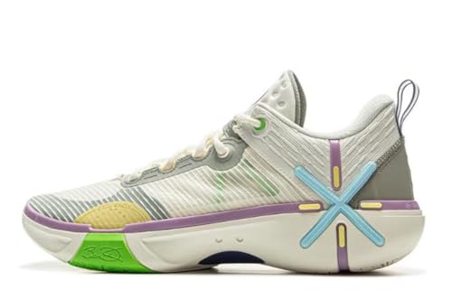 Image of LI-NING Wade Shadow 6V2 Men's Lightweight Breathable Anti Slip Rebound Professional Basketball Game Shoes Egg Shell US 7.5