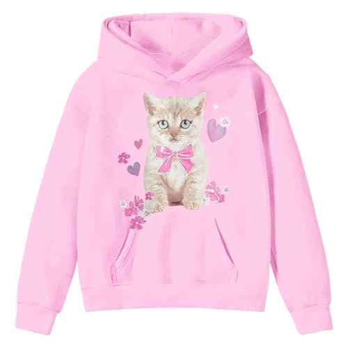 Genérico Sudadera con Capucha de Polar para niñas, Abrigada y Suave, de Manga Larga, Ideal para Juegos al Aire Libre y Uso Escolar, Disponible en múltiples Tallas. (10-11 Years)