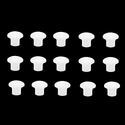 Image of MroMax 100Pcs Screw Cap Cover 3 /16inch Bottom Dia Fit for 4.5-5mm Diameter Hole Plastic Tube Cover Shelf Peg Hole Plugs for Cupboard Bookshelf Shelf Closet Cabinet Bracket Furniture White Tone