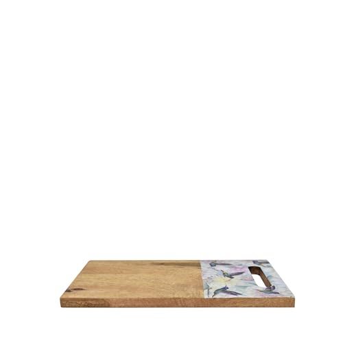 Image of Anuschka Mango Printed Small Wood Cutting Board - Home Goods Collection - 13 inch /33.02cm x 8 inch /20.32cm - Rainbow Birds