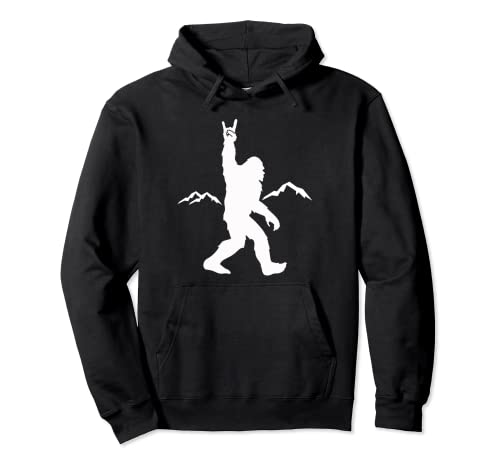 Rock On Bigfoot Funny Bigfoot Rock and Roll pour les croyants Sweat à Capuche