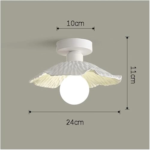 Plafonnier céramique haut de gamme blanc style ferme chic 24cm