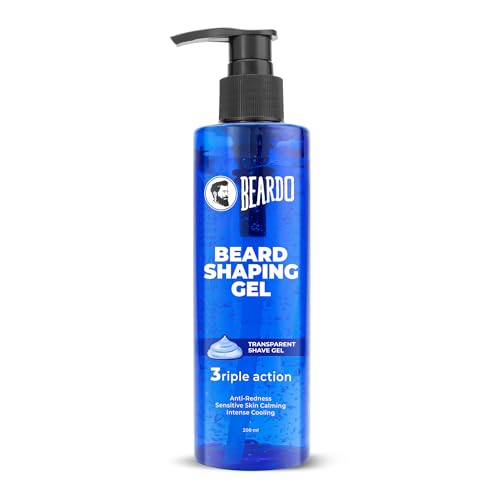 Beardo Beard Shaping Gel, 200ml | 3riple Action Transparent Shavi...