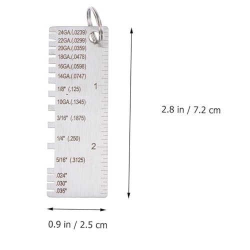 ULTECHNOVO 2pcs Calibrador de Grosor para Inspección de Unión de Metal Inoxidable Herramienta de Medición Precisa para Soldadura Industrial miniatura 2