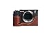 A7C Camera Case, BolinUS Handmade Genuine Real Leather Half Camera Case Bag Cover for Sony Alpha 7C A7C Camera Bottom Opening Version + Hand Strap (LavaBrown)