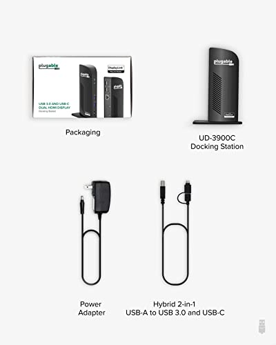 Plugable Laptop Docking Station Dual Monitor For Usb-C Or Usb 3.0, Compatible With Windows And Mac, (Dual Hdmi, 6X Usb Ports, Gigabit Ethernet, Audio) #TOP5