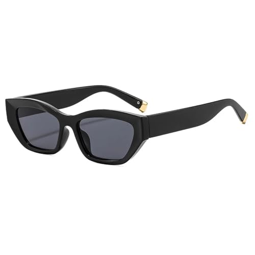 Lunettes de soleil œil de chat vintage polygone transparentes UV400 femme