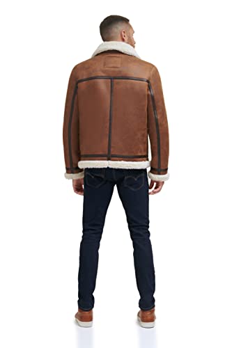 Levi's Men's Faux Shearling Rancher Aviator Jacket, Brown, Large2