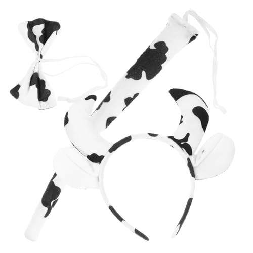 SAFIGLE 1 Juego De Diadema Con Orejas De Vaca Diadema Con Orejas De Vaca Para Halloween Diadema Para Cosplay Diadema Con Orejas De Vaca Con Lazo Para Mujer Diadema De Halloween
