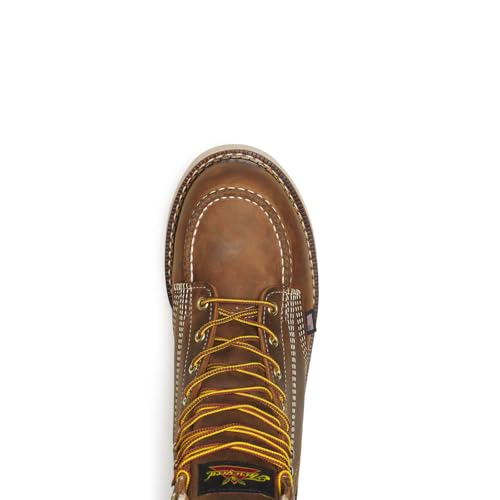 Image of Thorogood American Heritage 8 inch Steel Toe Work Boots for Men - Full-Grain Leather with Moc Toe, Slip-Resistant Heel Outsole, and Comfort Insole; EH Rated