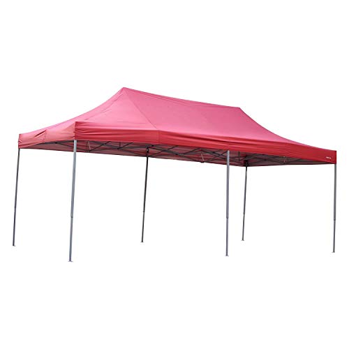 Outdoor Basic 10x20 Ft Pop up Canopy Party Wedding Gazebo Tent Shelter with Removable Side Walls Red - Thumbnail 6