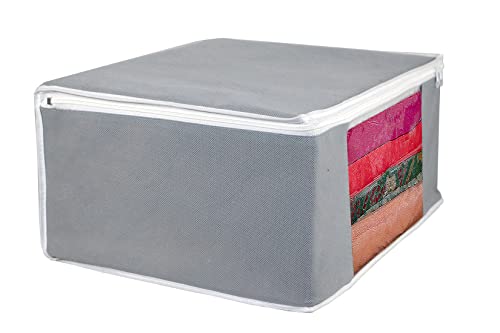 Image of AI ANKIT INTERNATIONAL Saree Cover Bag /Solid Grey Saree Cover Bag /Saree Covers For Storage /Pack of 2