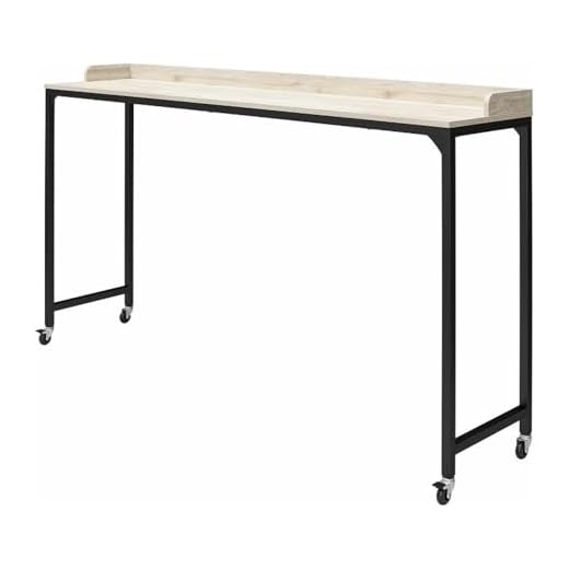 Ameriwood Home Park Hill Adjustable Height Over-The-Bed Desk with Castors, Light Walnut