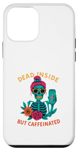 Dead Inside But Caffeinated Skeleton コーヒー エナジードリンク スマホケース iPhone 12 mini 用