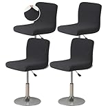 FUANGUI Bar Stool Covers Set of 4, Stretch Bar Stool Chair Cover Slipcovers, Knitted Jacquard Counter Stool Bar Chair Covers for Kitchen Pub Dining Room (Knitted Black)