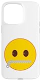 Installation facile Fermeture éclair Officielle Emoji avec Visage Souriant Jaune Coque pour iPhone 15 Pro Max