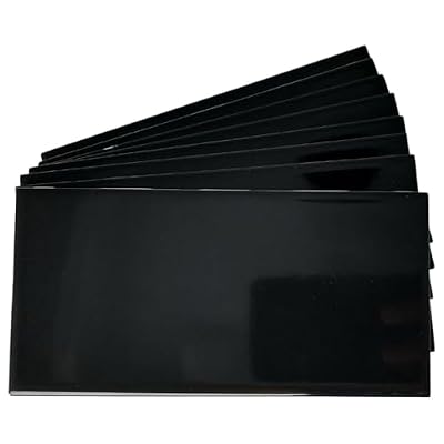 Tenedos USCT 3x6 Glossy Black Ceramic Subway Tile – Box of 10 Shiny Wall Tiles for Kitchen Backsplash, Bathroom, Shower, Accent Walls – Sleek, Modern & Easy to Clean