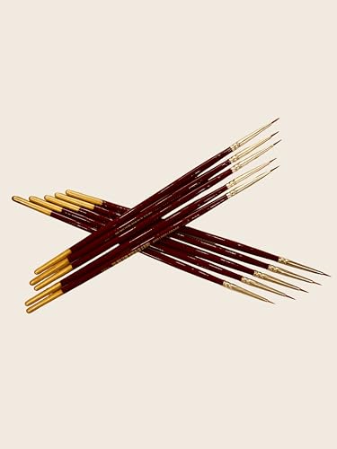 Image of polo Synthetic Hair Round Brushes | 1 Pack of 10 | Professional Fine Detail Paintbrush Set for Artis