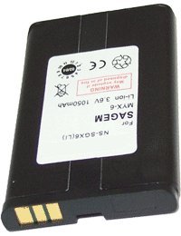 AboutBatteries Batterie pour SAGEM MYX6, 3.7V, 1000mAh, Li-ION