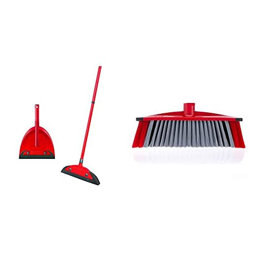 Vileda Superfeger Classic Besen, Eco-Pack, mit dreiteiligem Stiel und Superfeger Classic Kehrset & 3Action Besen - Kombination von 3 Borsten - für Staub, groben Schmutz und Haare und für Ecken