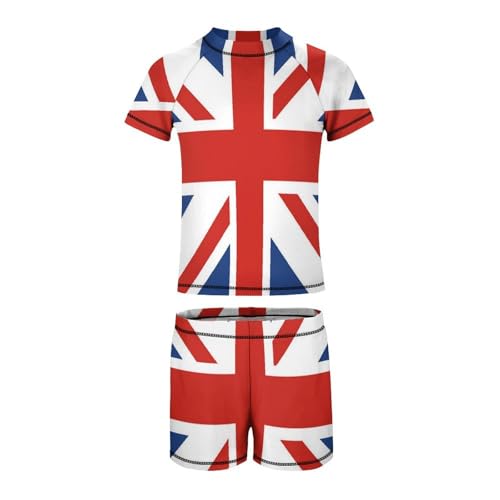 Union Jack FlagChildren's Casual Swimsuit Set - Simple and Versatile7-9Y（120cm）2