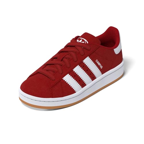 Baskets Adidas Campus 00s rouge enfant JI4329 sneaker daim rouge lacet large
