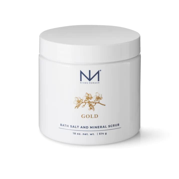 Niven Morgan Gold Bath Salt and Mineral Scrub 18oz. 514g