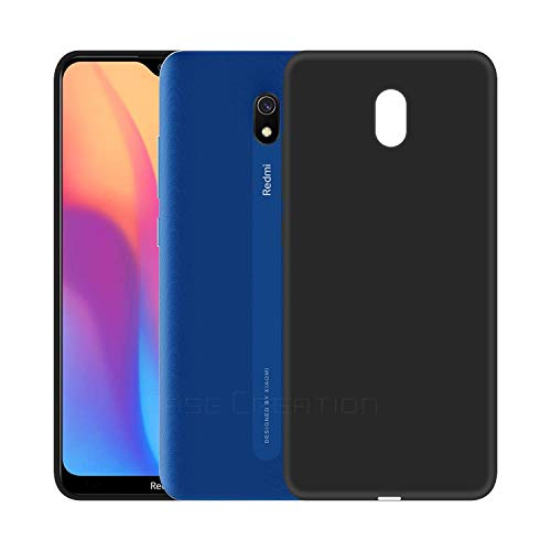 Image of Case Creation Luxurious OG Series for Xiaomi Redmi8A Case Cover,Anti-Dirty Slim Case Frosted Matte Cute Candy TPU Raised Bezel (Splash of Color) Back Cover for Redmi 8A -Black