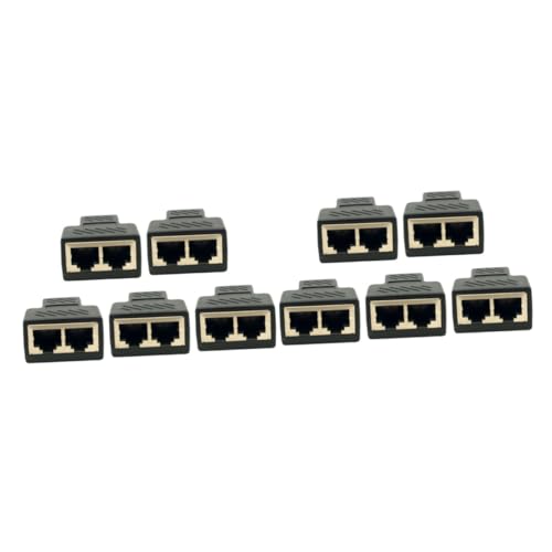 BRIGHTFUFU 10pcs Ethernet Splitter Coupler Connector for Network to Socket Adapter for Easy Ethernet Connection Design for Use