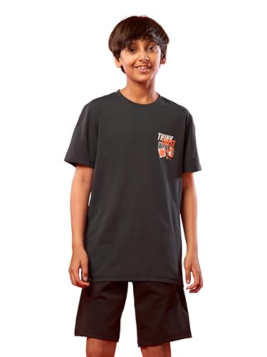 Image of TECHNOSPORT Boy's Polyester Slim Fit Crew Neck Half Sleeve T-Shirt with Technocool+, Anti Microbial Propeties for Sports and Regular Use