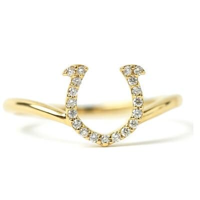 (山梨県)(ジュエリー)K18 Horseshoe/ホースシュー ダイヤモンド リング 15号